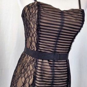 BCBGMaxazria Size 6 Dress Above Knee Black Brown